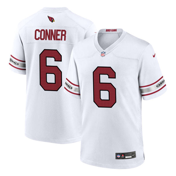 Mens Arizona Cardinals #6 James Conner Nike 2023 Road White Vapor Limited Jersey
