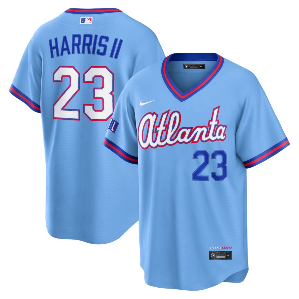 Men’s Atlanta Braves #23 Michael Harris II Powder Blue 2026 City Connect Stitched Jersey
