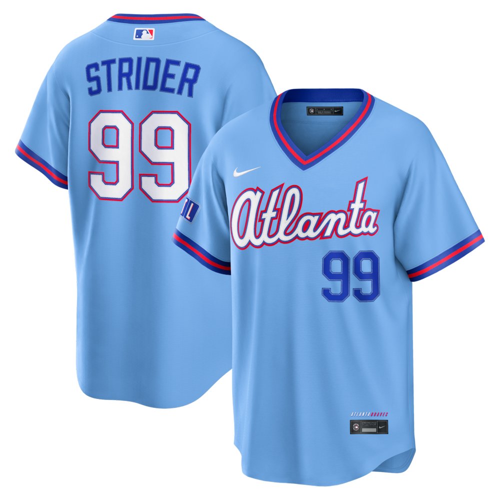 Men’s Atlanta Braves #99 Spencer Strider Nike Powder Blue 2026 City Connect Stadium Jersey
