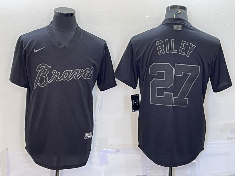 Men’s Atlanta Braves Austin Riley #27 Black Baseball Jersey