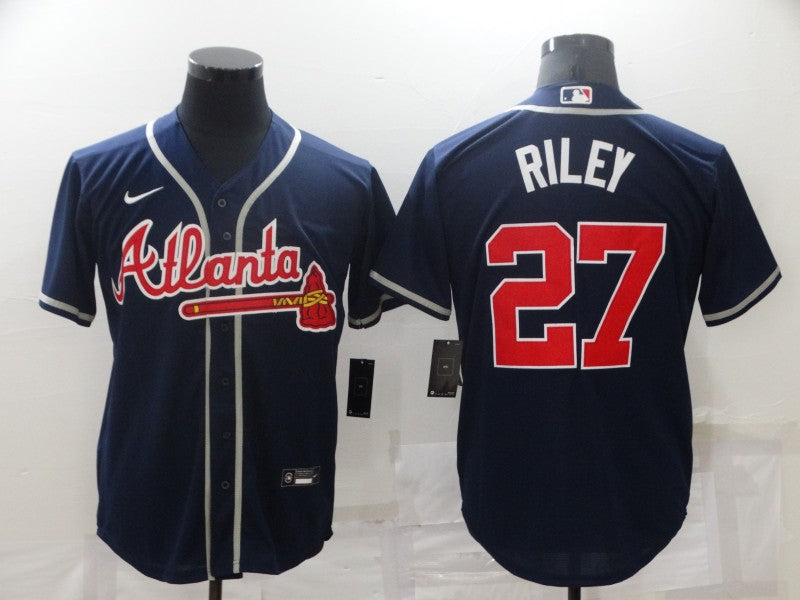 Men’s Atlanta Braves Austin Riley #27 Navy Jersey