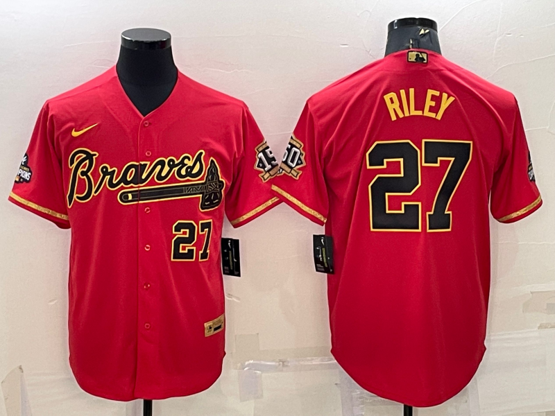 Men’s Atlanta Braves Austin Riley #27 Red Jersey