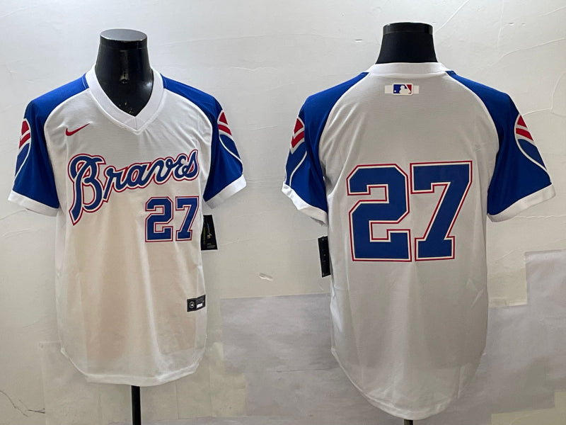 Men’s Atlanta Braves Austin Riley #27 White Jersey