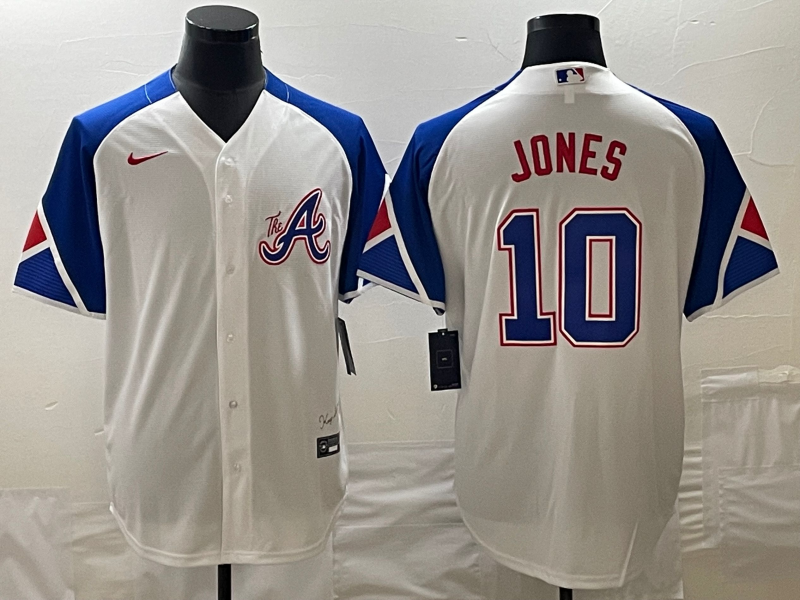 Men’s Atlanta Braves Chipper Jones #10 White 2023 City Connect Jersey