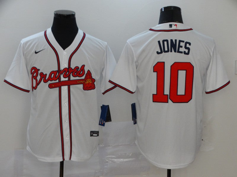 Men’s Atlanta Braves Chipper Jones #10 White Jersey
