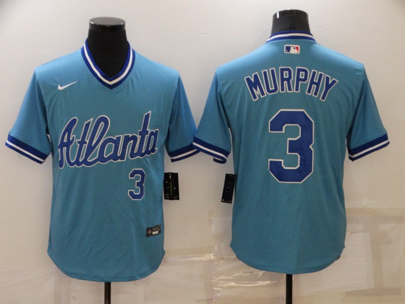 Men’s Atlanta Braves Dale Murphy #3 Blue Stitched Baseball Jersey