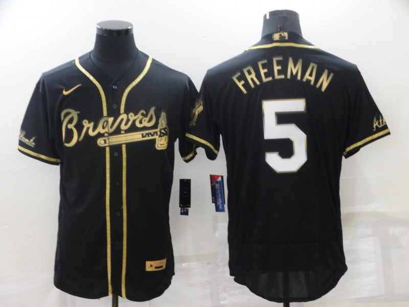 Men’s Atlanta Braves Freedie Freeman #5 Black Jersey