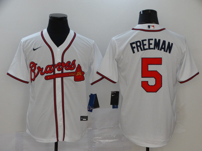 Men’s Atlanta Braves Freedie Freeman #5 MLB White Jersey