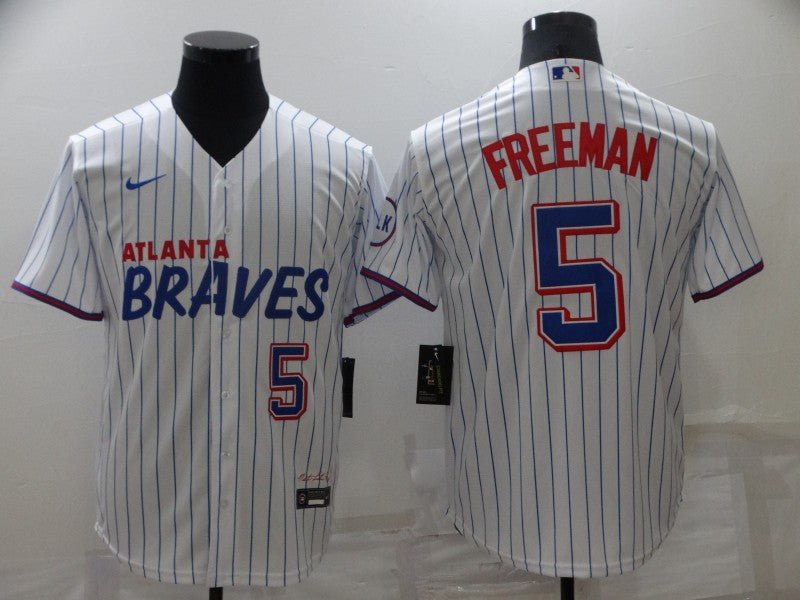 Men’s Atlanta Braves Freedie Freeman #5 White Jersey City Edition