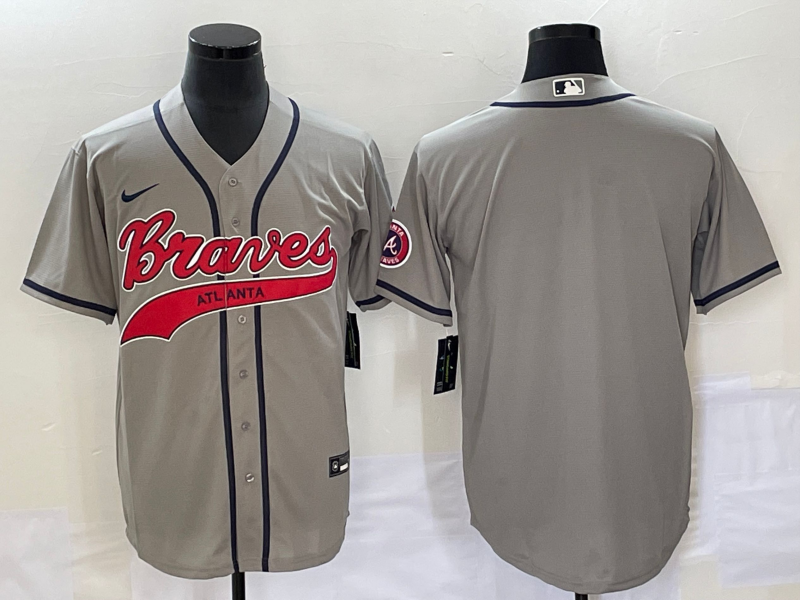 Men’s Atlanta Braves Gray Blank Jersey Joint Edition