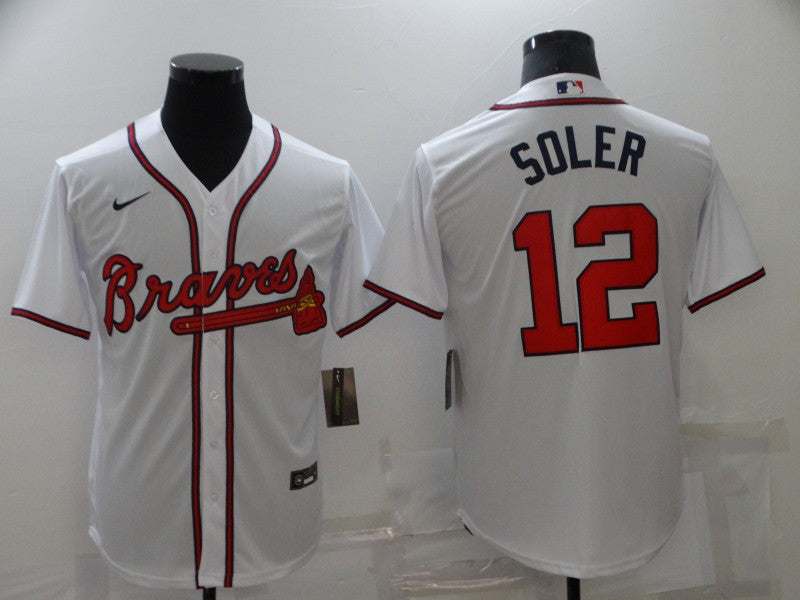 Men’s Atlanta Braves Jorge Soler #12 White Jersey