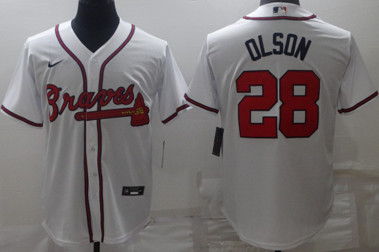 Men’s Atlanta Braves Matt Olson #28 White Jersey