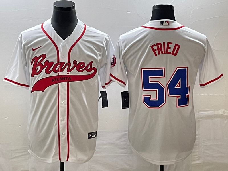 Men’s Atlanta Braves Max Fried #54 White Jersey Joint Edition