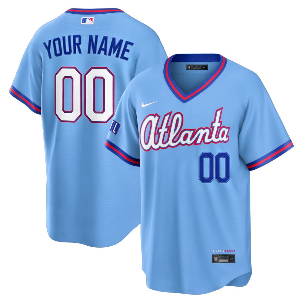 Men’s Atlanta Braves Powder Blue 2026 City Connect Stitched Custom Jersey