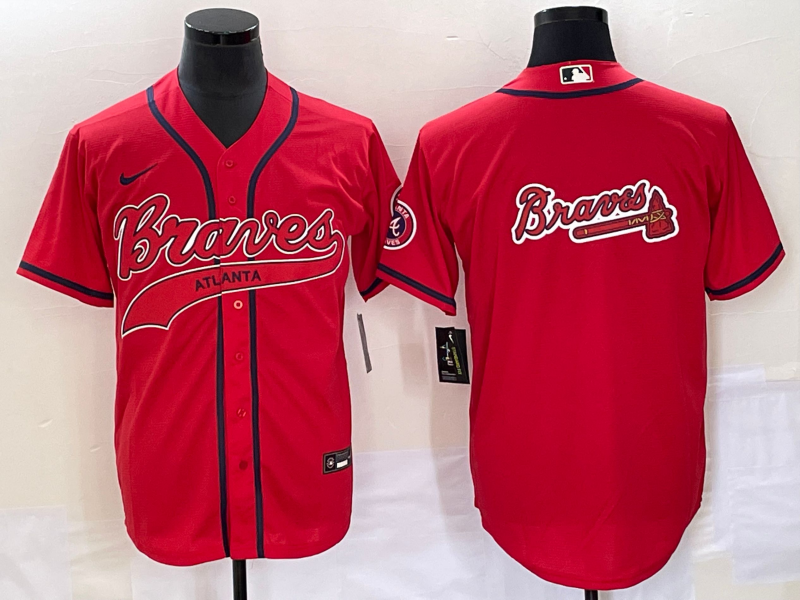 Men’s Atlanta Braves Red Team Jersey Joint Edition