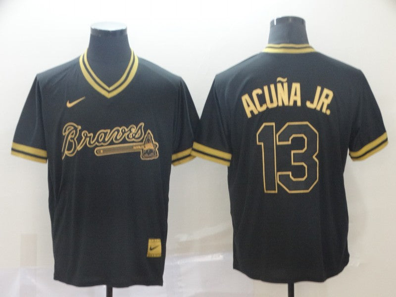 Men’s Atlanta Braves Ronald Acuna Jr. #13 Black Jersey