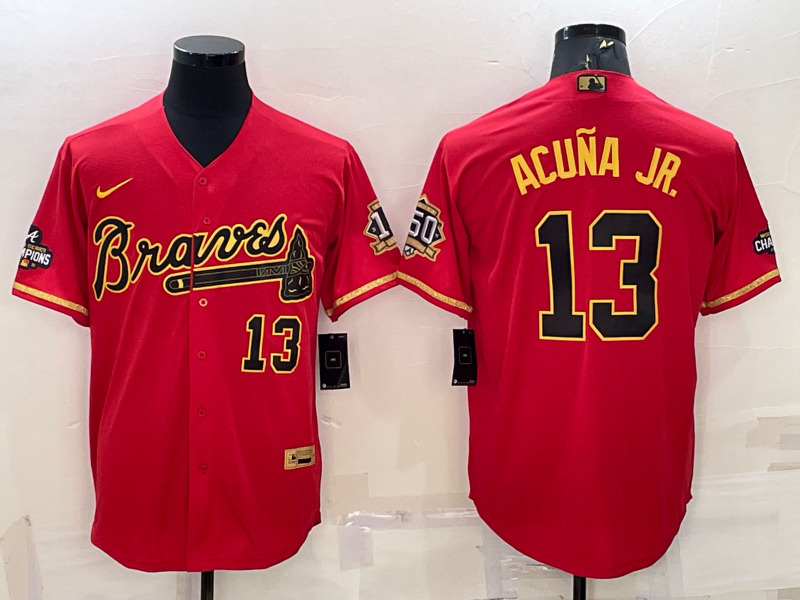 Men’s Atlanta Braves Ronald Acuna Jr. #13 Red Jersey