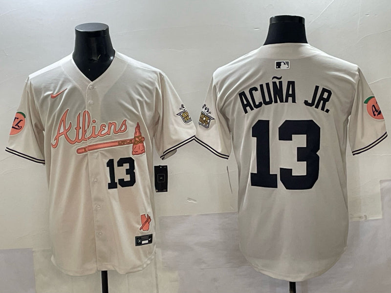 Men’s Atlanta Braves Ronald Acuna Jr. #13 White Alternate Jersey