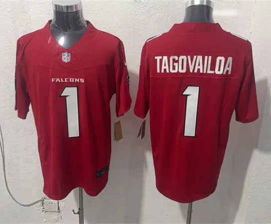 Men’s Atlanta Falcons #1 Tua Tagovailoa Nike 2026 Red Alternate Vapor F.U.S.E. Limited Jersey