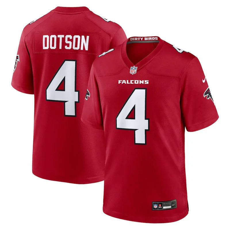 Men’s Atlanta Falcons #4 Jahan Dotson Nike 2026 Red Alternate Vapor F.U.S.E. Limited Jersey