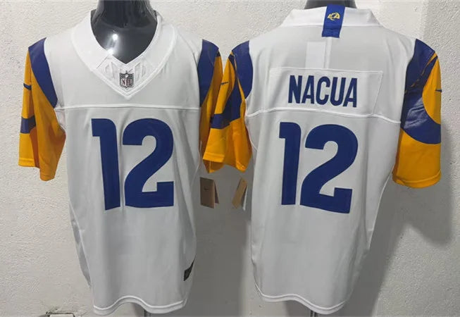 Mens Los Angeles Rams #12 Puka Nacua Nike 2026 White Vapor F.U.S.E. Limited Jersey