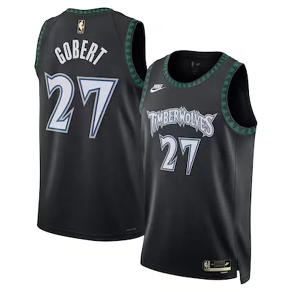 Men’s Minnesota Timberwolves #27 Rudy Gobert Black Trees Classic Edition Swingman Jersey