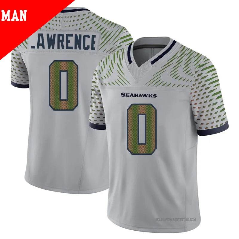 Men’s Seattle Seahawks #0 DeMarcus Lawrence Wolf Gray Soundwaves Rivalries Collection Vapor F.U.S.E. Limited Jersey