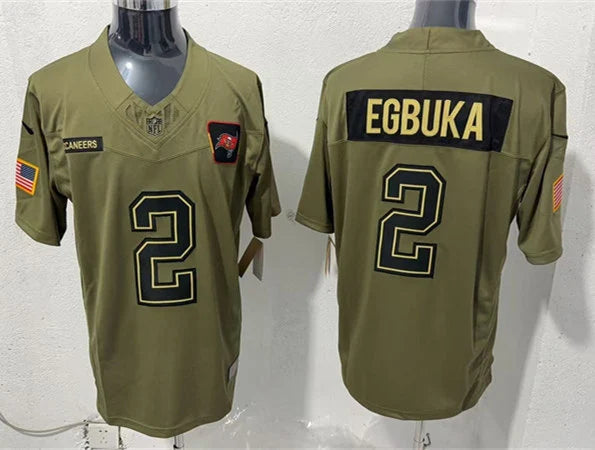 Mens Tampa Bay Buccaneers #2 Emeka Egbuka Nike 2025 Salute to Service Limited Jersey – Olive