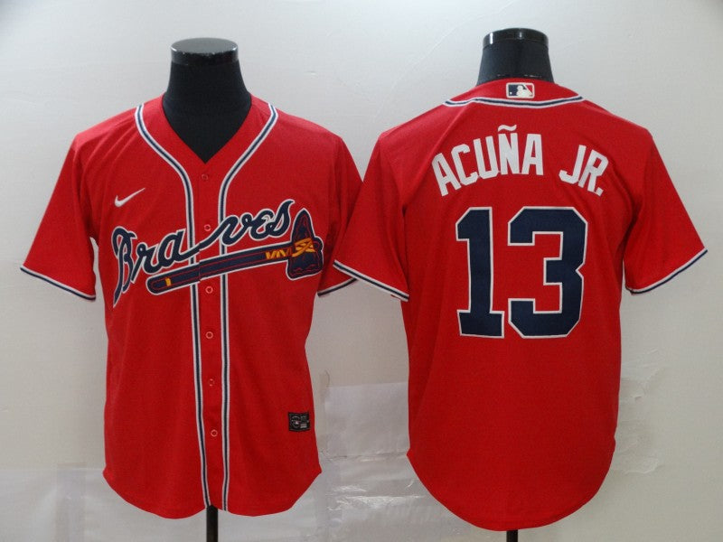 New Men’s Atlanta Braves Ronald Acuna Jr. #13 Jersey Red