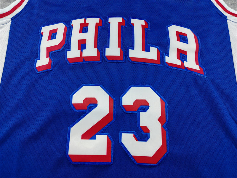 Mens 76ers #23 LeBron James Stitched Jersey Blue
