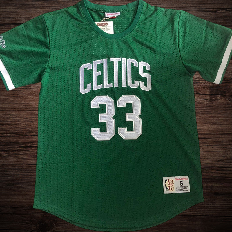 Men’s Boston Celtics #33 BIRD Green Short Sleeve Jersey