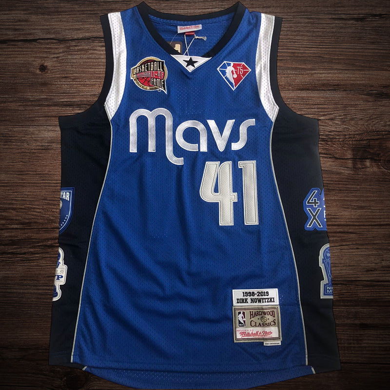 Men’s Dallas Mavericks 1998/2019 Hall of Fame #41 Nowitzki Jersey