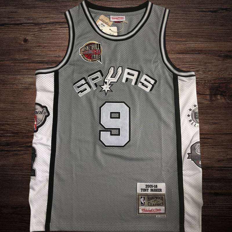 Men’s San Antonio Spurs 2001/18 Hall of Fame #9 Parker Jersey