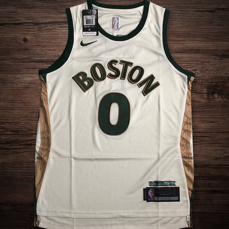 Men’s 2024 Boston City #0 Tatum white jersey