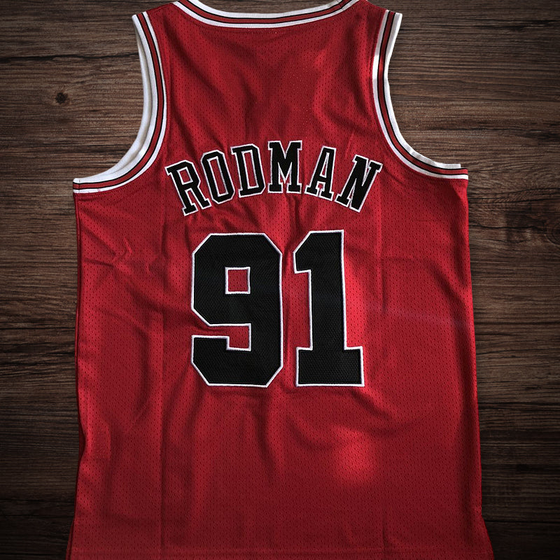 Men’s Chicago Bulls 1997-98 Finals #91 Dennis Rodman Jersey Red