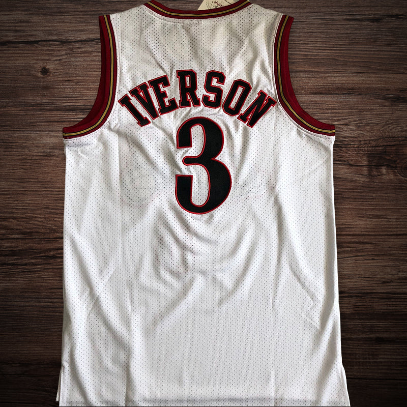 Men’s Philadelphia 76ers 1997-98 #3 Allen Iverson Jersey White