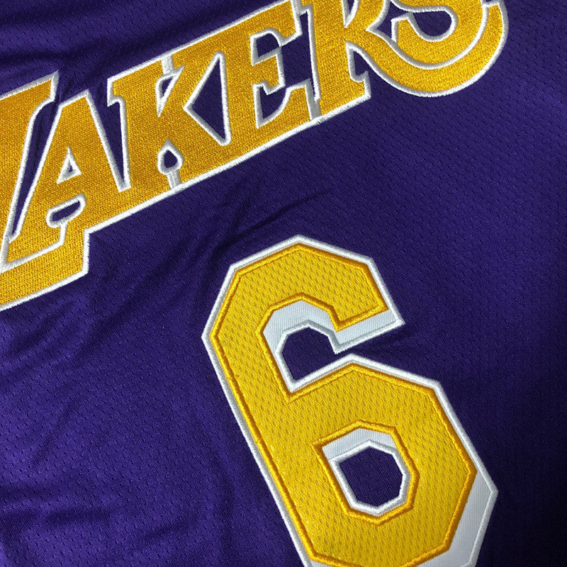 Men’s Los Angeles Lakers #6 Lebron James Jersey Purple