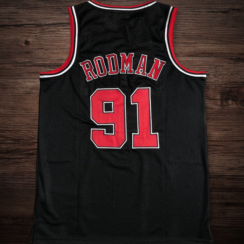 Men’s Chicago Bulls 1997-98 #91 Dennis Rodman Jersey Black