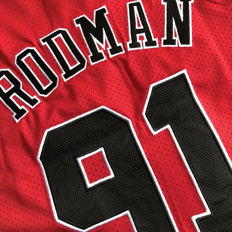 Men’s Chicago Bulls 1997-98 Finals #91 Dennis Rodman Jersey Red
