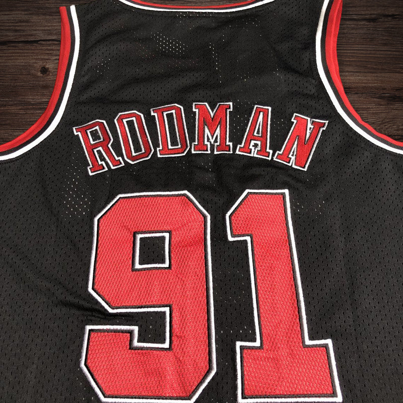 Men’s Chicago Bulls 1997-98 #91 Dennis Rodman Jersey Black