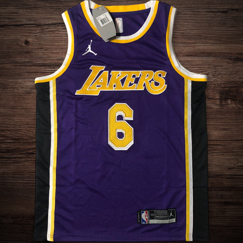 Men’s Los Angeles Lakers #6 Lebron James Jersey Purple