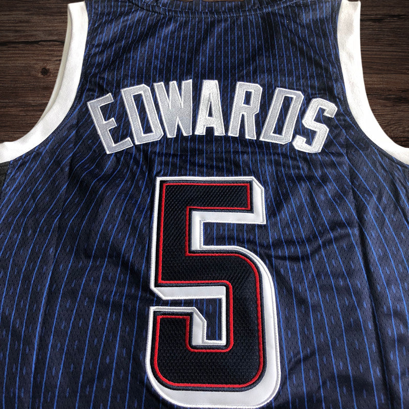 Men’s 2024 Olympics Team USA #5 Edwards Navy Jersey