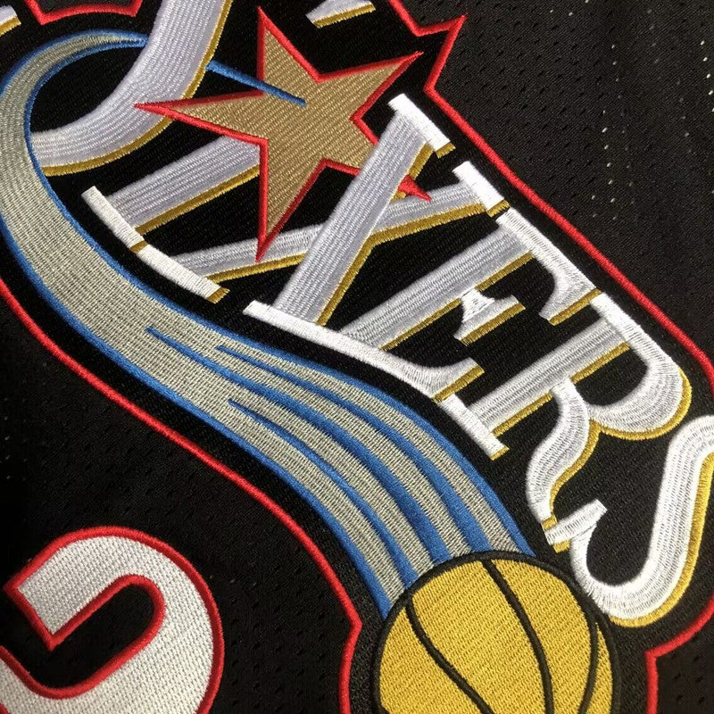Men’s Philadelphia 76ers #3 IVERSON Black Short Sleeve Jersey