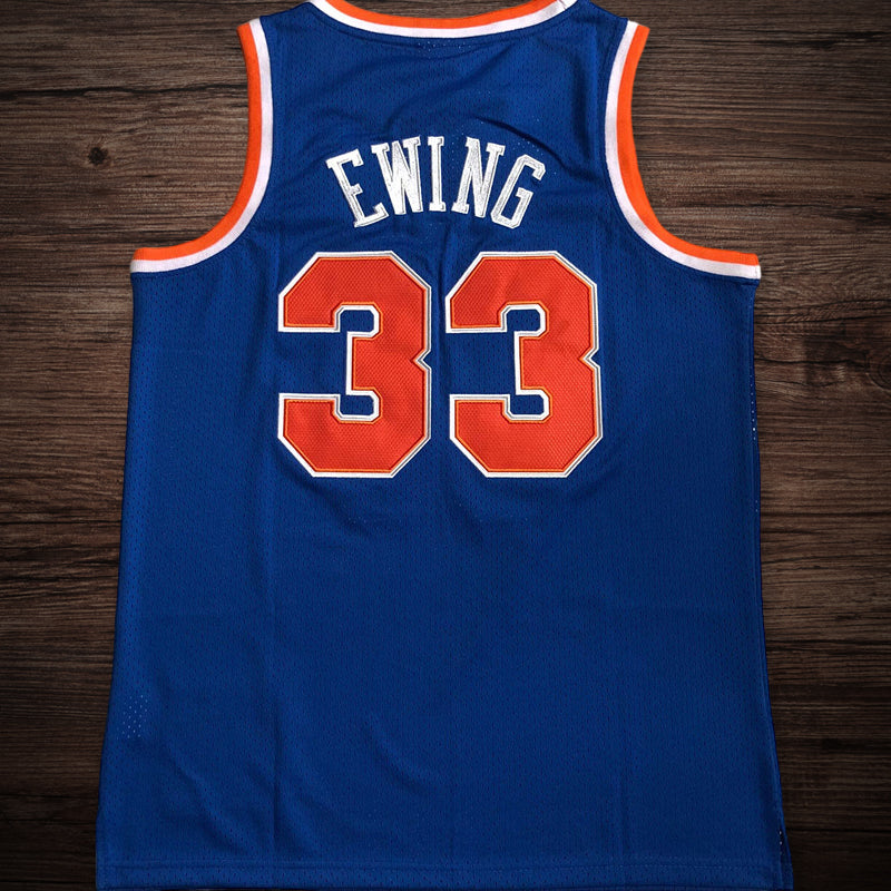 Men’s 1985-86 New York #33 Ewing Jersey in Blue