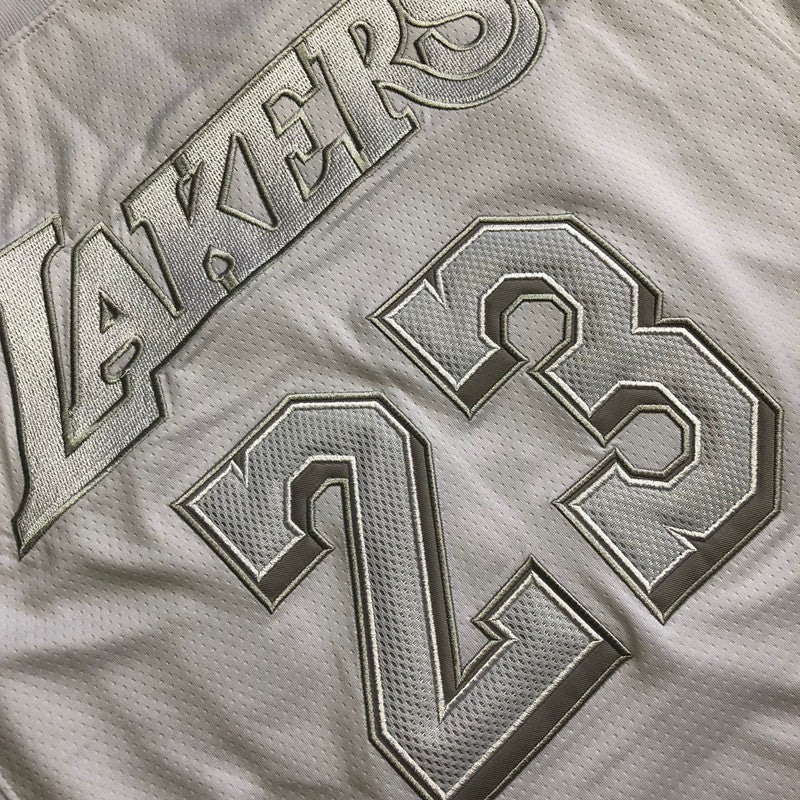 Men’s Lakers #23 James MVP White All Stitched Jersey