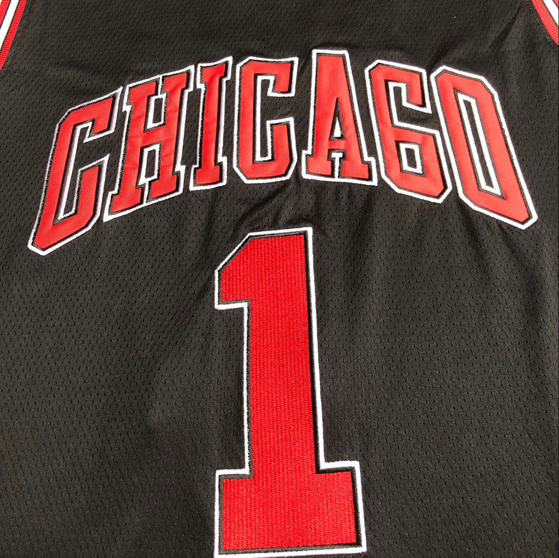 Men’s Chicago Bulls #1 Derrick Rose Jersey Black