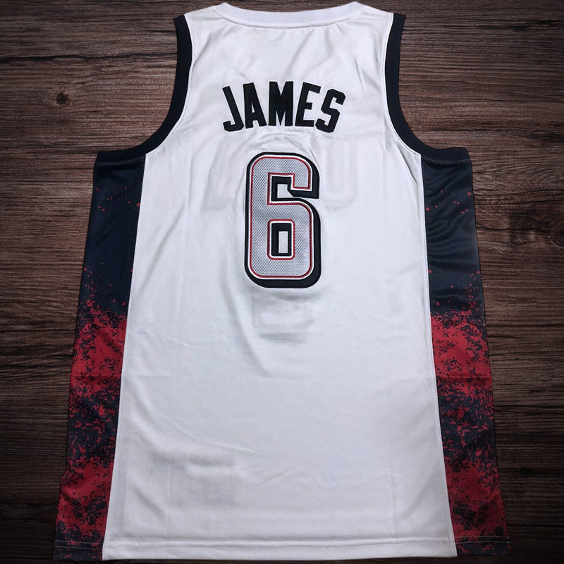 Men’s 2024 Olympics Team USA #6 James White Jersey