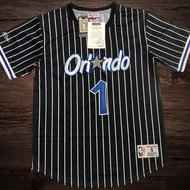 Men’s Orlando Magic #1 McGrady Black Short Sleeve Jersey