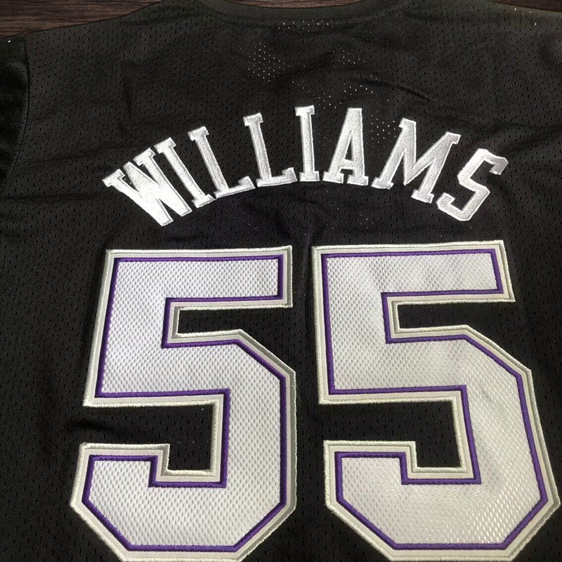 Men’s Sacramento Kings #55 Willams Black Short Sleeve Jersey