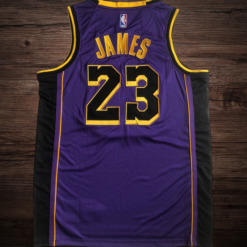 Men’s Los Angeles Lakers #23 James Purple Jersey